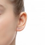 Djula - Diamond Pave Curved Bar Single Earring